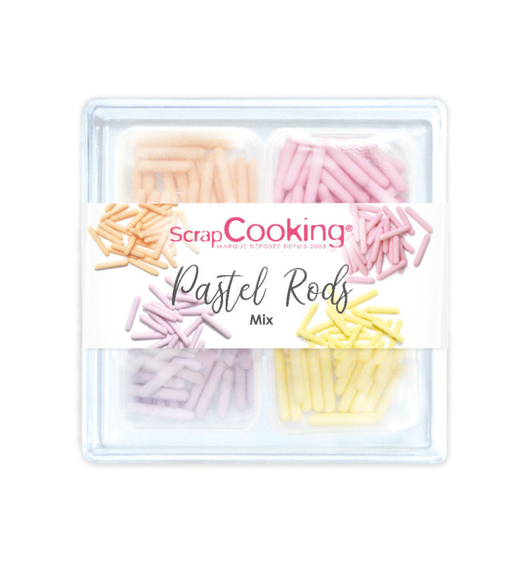 Pastel Rods Mix - 60g sugar sprinkles - ScrapCooking®