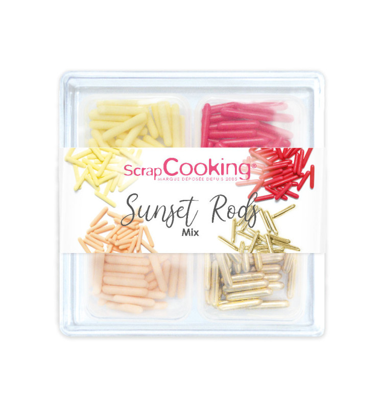 Sunset Rods Mix - 60g sugar sprinkles - ScrapCooking®