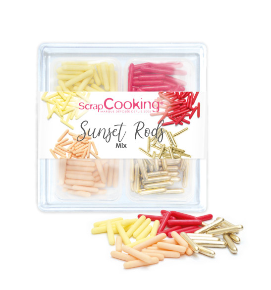 Sunset Rods Mix - 60g sugar sprinkles - ScrapCooking®