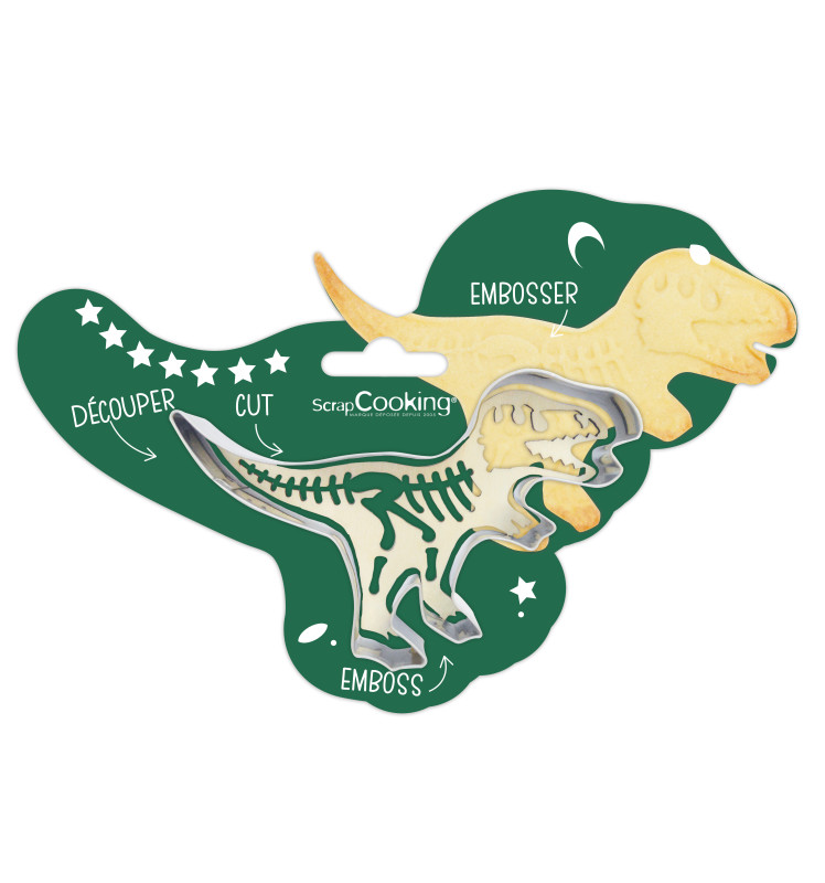 Cookie cutter + wood embosser "dino" - ScrapCooking®