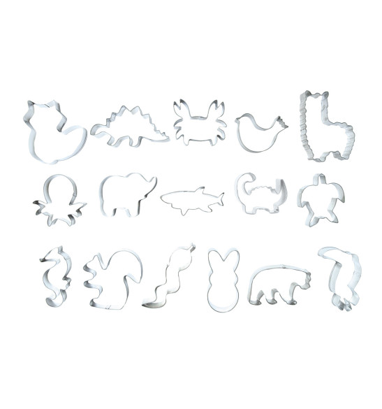 Bucket of 16 Wild - themed cookie cutters - ScrapCooking