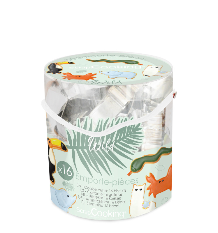 Bucket of 16 Wild - themed cookie cutters - ScrapCooking