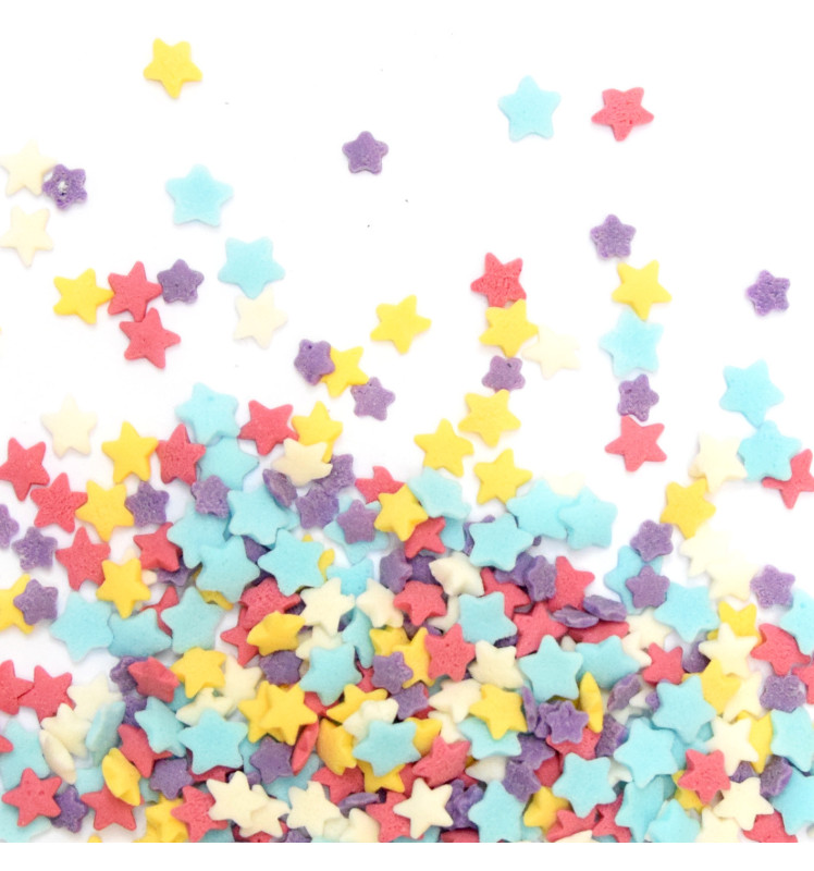 Pot of multicolour stars sugar sprinkles - ScrapCooking®
