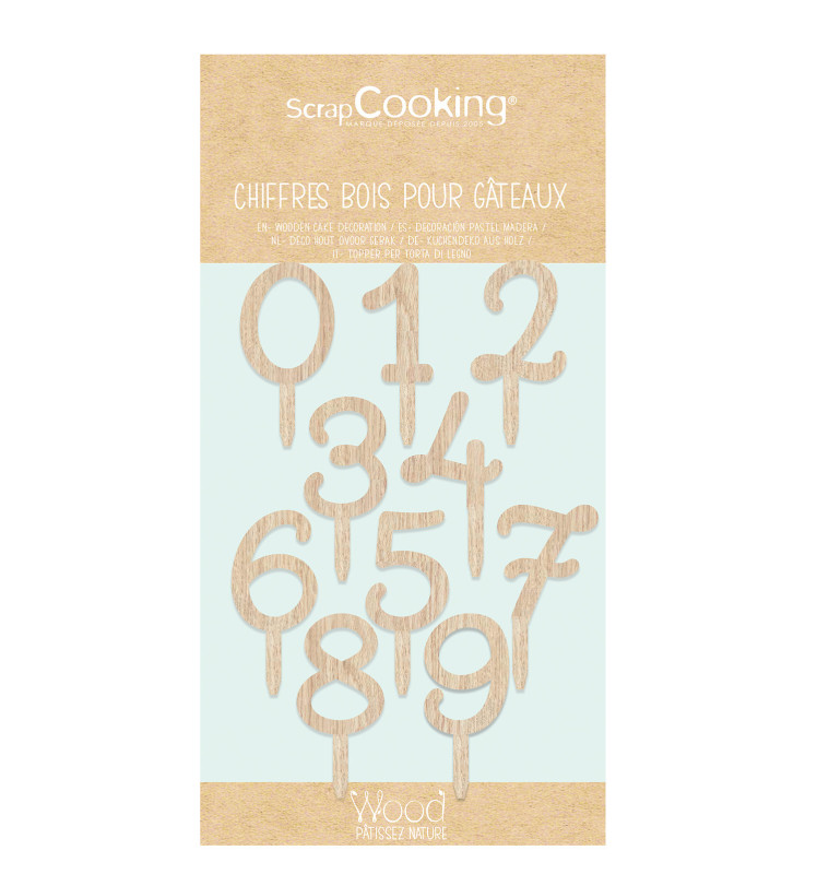 Wood cake topper Numbers 0 to 9