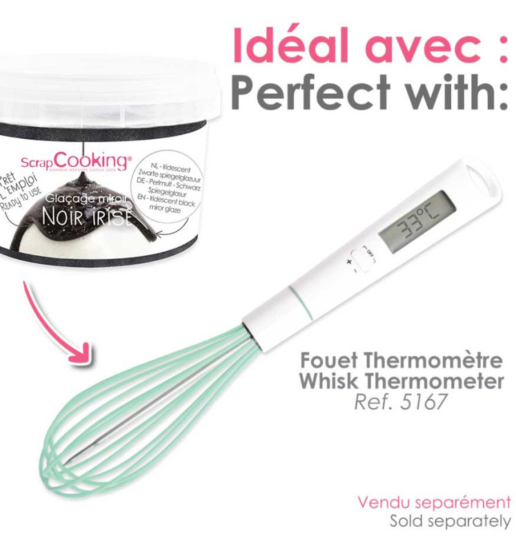 Iridiscent black ready to use mirror glaze mix - ScrapCooking