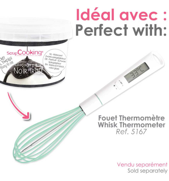 Iridiscent black ready to use mirror glaze mix - ScrapCooking