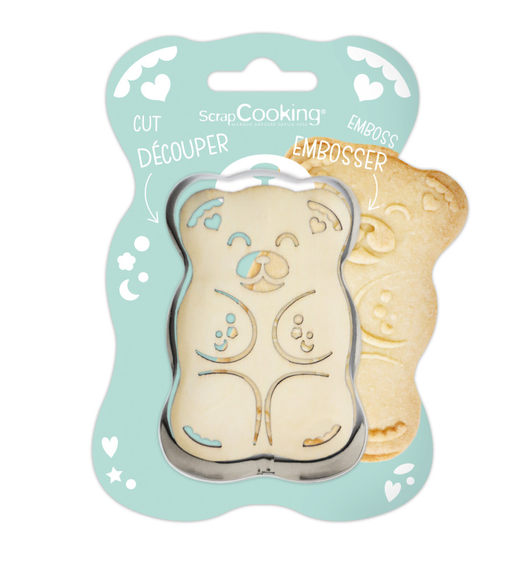 Cutter + wooden embosser Teddy bear - ScrapCooking®