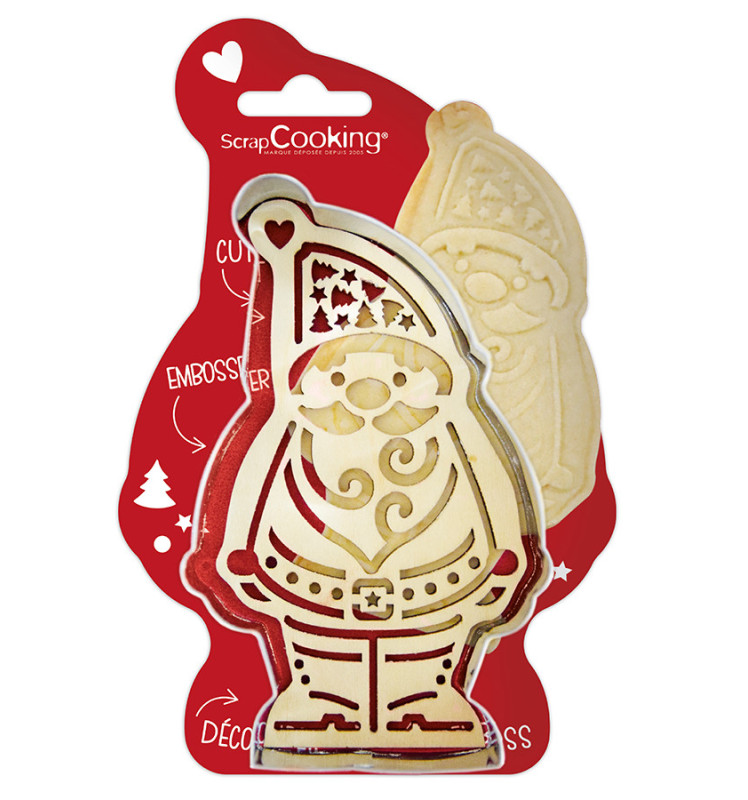 Cutter + wooden embosser Santa Claus - ScrapCooking®