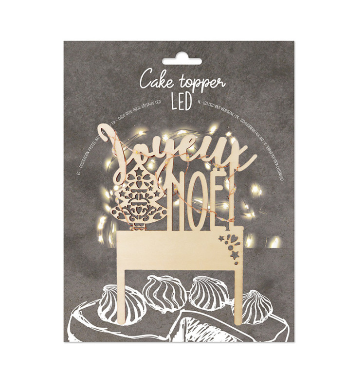 Cake topper LED Merry Christmas - ScrapCooking®