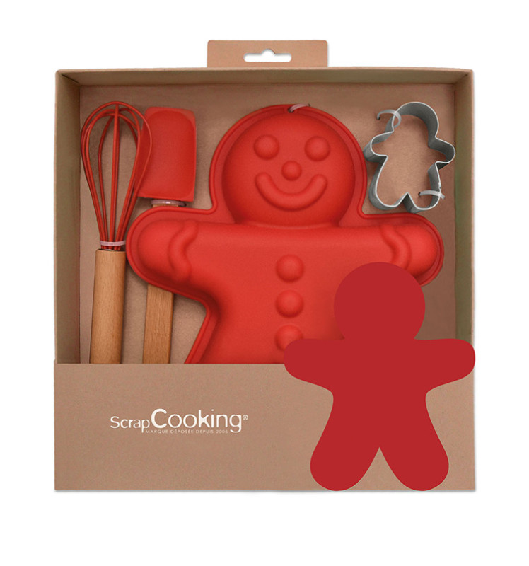 Coffret ustensiles pâtisserie Bonhomme pain d'épices réf.1137
