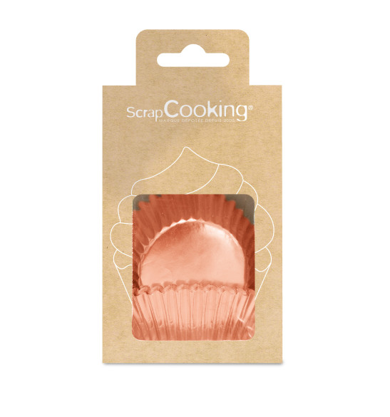 48 Pink gold cupcake cases - ScrapCooking®