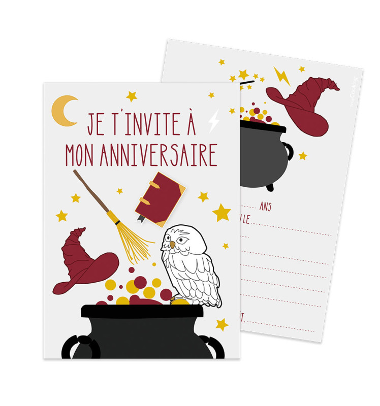 8 invitation cards Wizard - ScrapCooking®