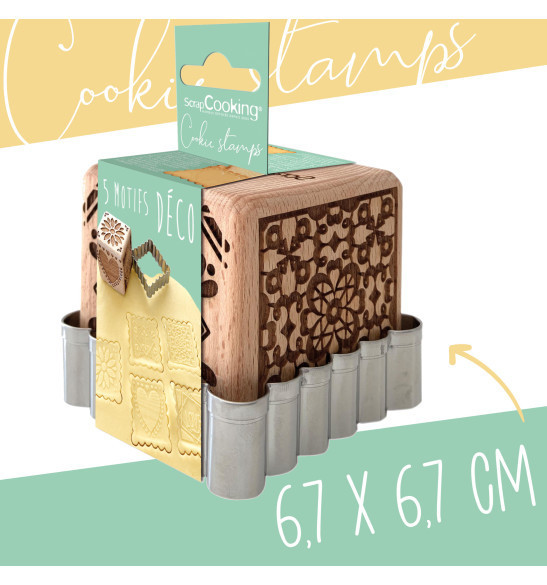 Decorative wood cookie stamp + cookie cutter ScrapCooking®