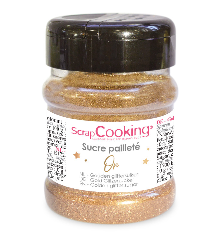 Gold iridescent sugar 160g - ScrapCooking