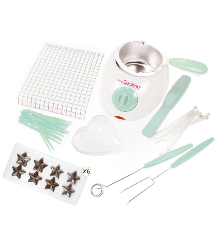 Atelier chocolat - appareil fondue chocolat avec contenu - ScrapCooking