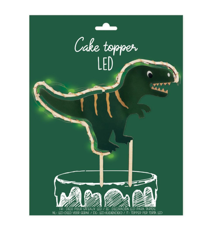Cake Topper Dinosaur with Led | Cake decoration - ScrapCooking