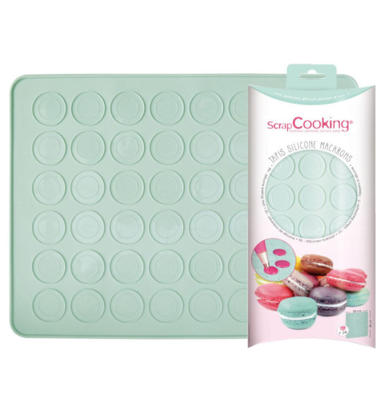 Tapis en silicone pour macarons avec contenu - ScrapCooking