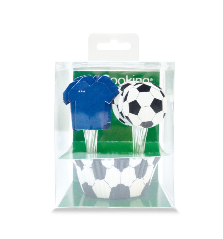 24 cupcake cases + 24 cake toppers Football - product image 1 - ScrapCooking