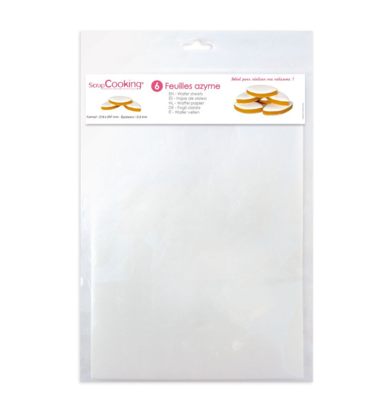 Lot de 6 feuilles azyme spécial calissons - ScrapCooking