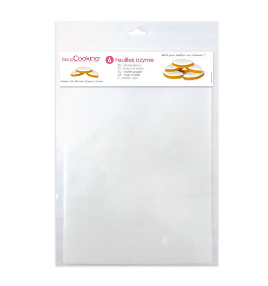 Lot de 6 feuilles azyme spécial calissons - ScrapCooking