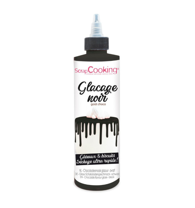 Chocolate flavour glaze - black 130g - ScrapCooking