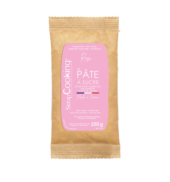 Pâte à sucre rose 250g - ScrapCooking