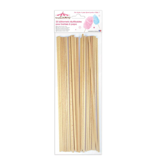 25 bâtonnets pour barbes à papa - ScrapCooking