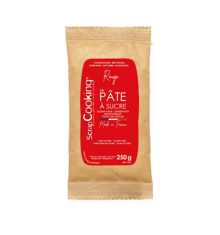 Pâte à sucre rouge 250g -  ScrapCooking