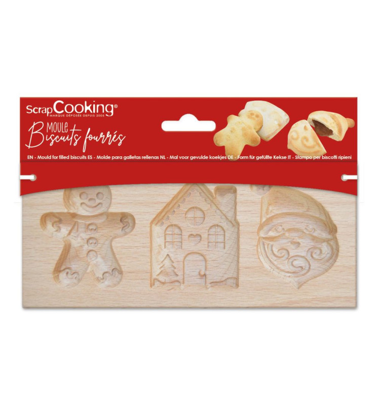 Wooden mold for filled biscuits Christmas
