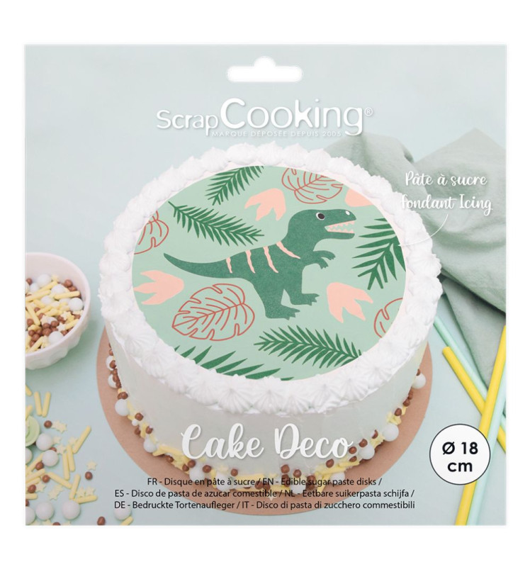 Disque sugar past Ø18 cm Dinosaur - product image 1 - ScrapCooking
