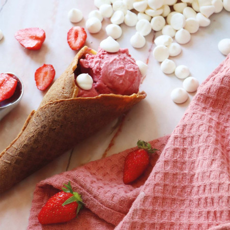 Machine gaufrette cornet glace fraise - ScrapCooking