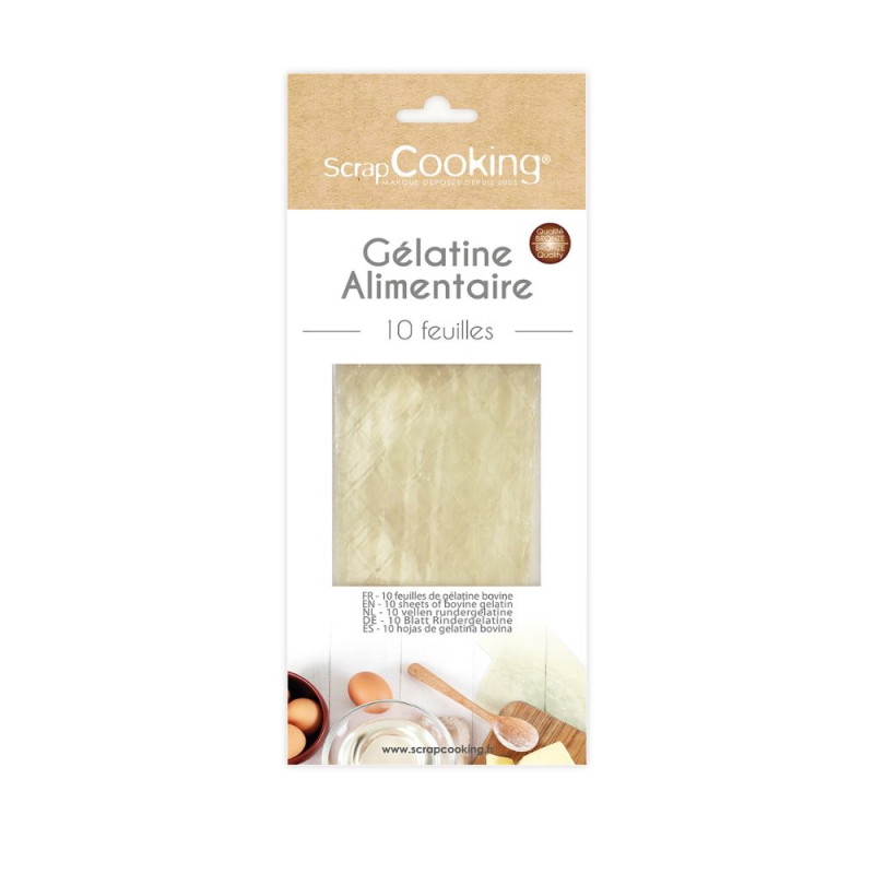 10 sheets of bovine gelatin | ScrapCooking