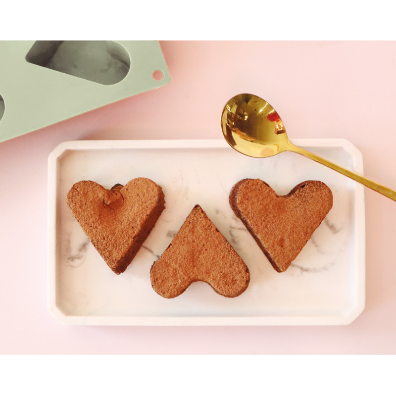 Silicone mould with 6 heart cavities - Funfetti