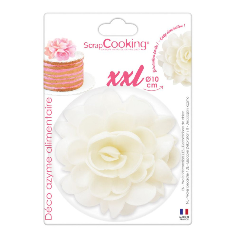 XXL white flower edible wafer decoration approx. 10cm - product image 2 - ScrapCooking