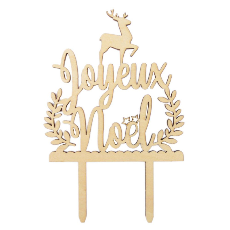 Cake topper bois Joyeux Noël - ScrapCooking