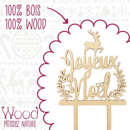 “Merry Christmas” wooden cake topper - product image 4 - ScrapCooking