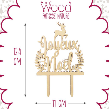 “Merry Christmas” wooden cake topper - product image 3 - ScrapCooking