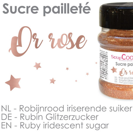 Pot de sucre pailleté OR ROSE - ScrapCooking