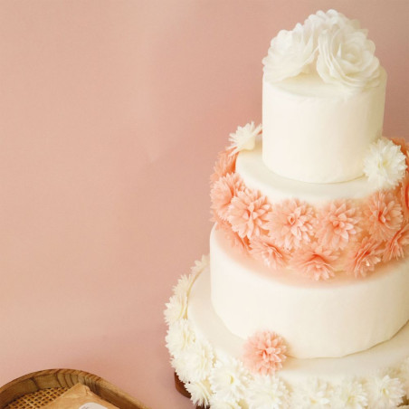 3 roses royales blanches en azyme décoration fleurs - ScrapCooking