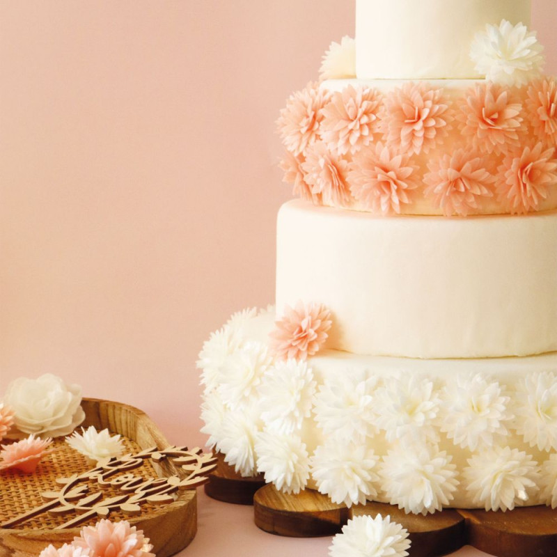 Dahlias blancs azyme déco pièce montée - ScrapCooking