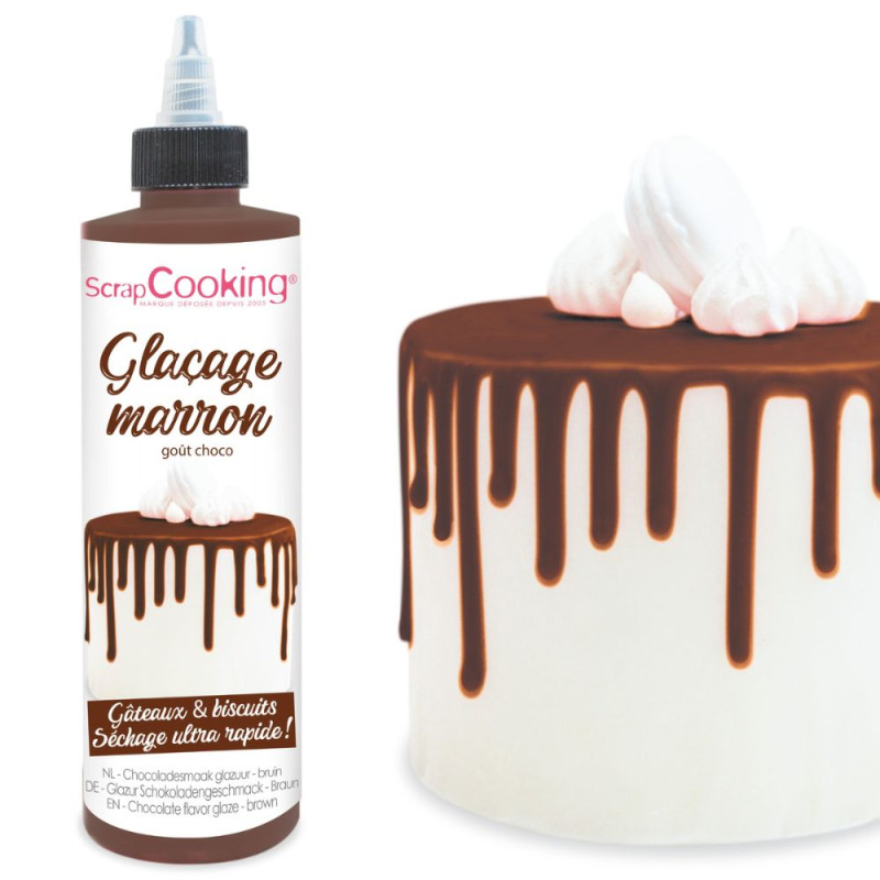Glaçage marron goût choco - Drip cake layer cake - ScrapCooking