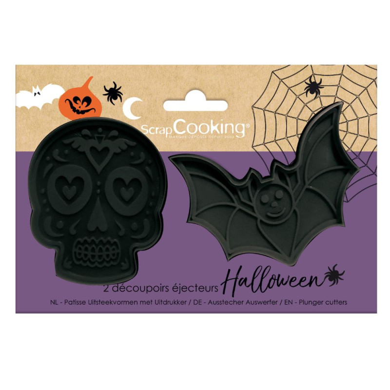 Set de 2 découpoirs éjecteurs pour Halloween pack - ScrapCooking