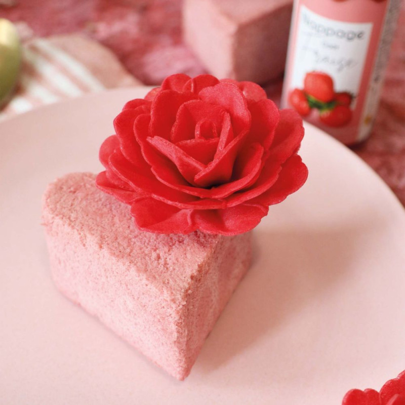 3 Red Royal wafer paper Roses | Floral Cake Decorations