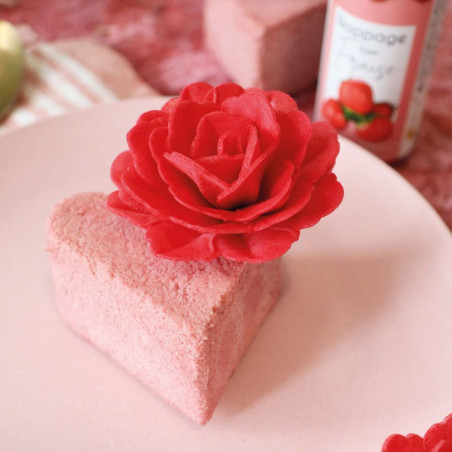 3 Red Royal wafer paper Roses | Floral Cake Decorations