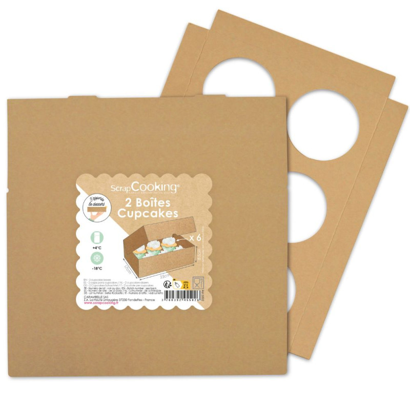 2 Cupcake boxes x6 -17x25x8,5cm - ScrapCooking®