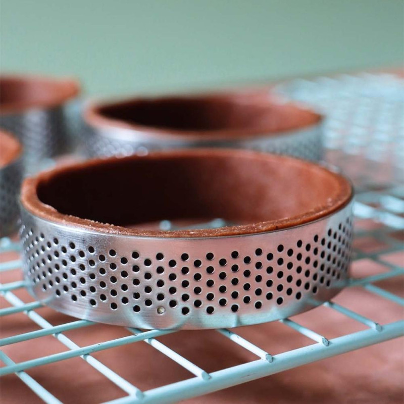4 individual perforated round tart rings - ScrapCooking