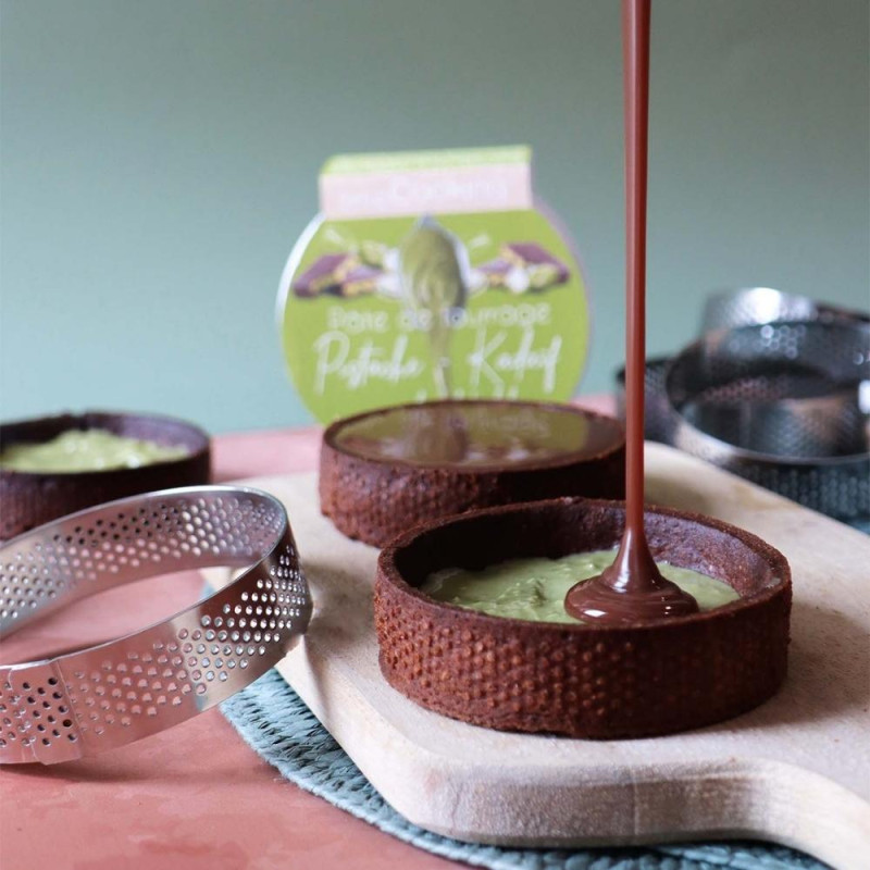 4 individual perforated round tart rings - ScrapCooking