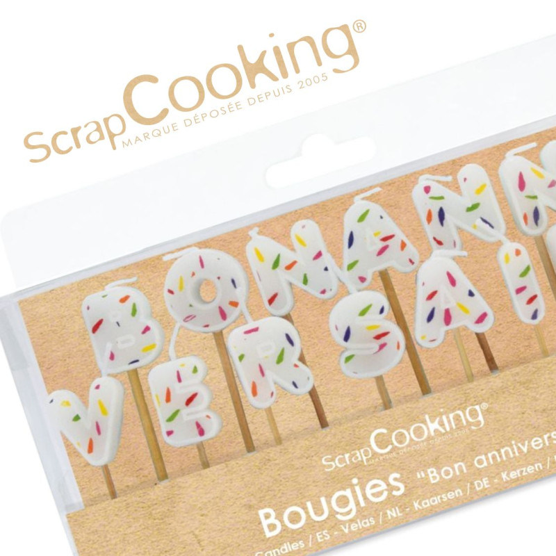 15 bougies bon anniversaire confettis déco - ScrapCookinf