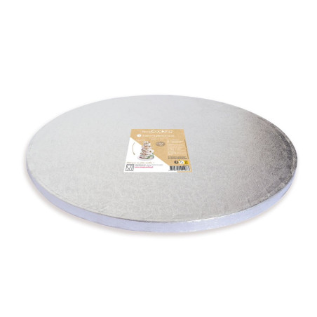 1 Thick round silver cake board Ø30 cm