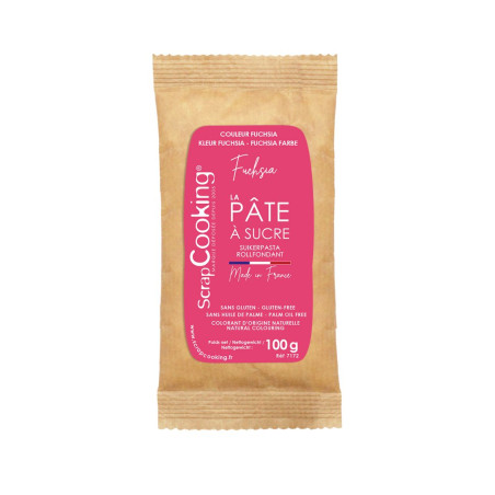 Pâte à sucre rose fuchsia 100g - ScrapCooking